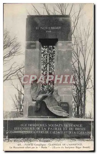 Cartes postales Foret de Compiegne Clairiere de l'Armistice Aigle