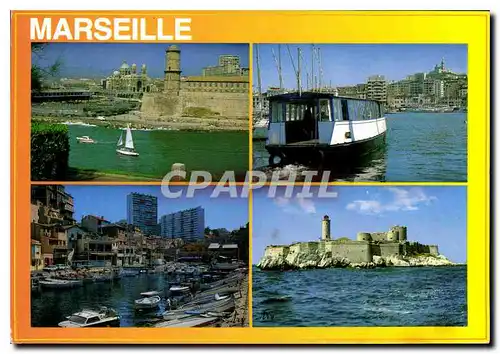 Cartes postales moderne Marseille Fort St Jean et Cathedrale