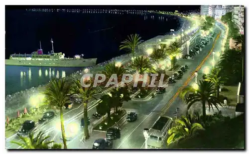 Cartes postales moderne Nice la Nuit La Promenade des Anglais