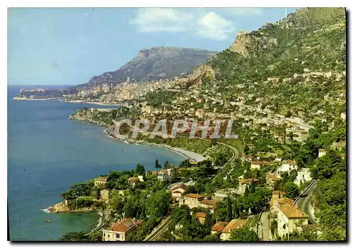 Moderne Karte Roquebrune Cap Martin AM Les quartiers de Massolin et de Bon Voyage