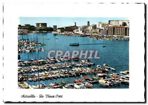 Moderne Karte Marseille le vieux port et le Fort Saint Jean