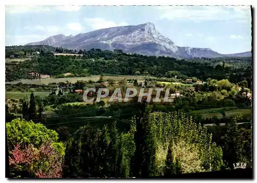 Moderne Karte Reflets de Provence la Jolie Campagne Aixoise avec comme toile de fond la Montagne Sainte Victoi
