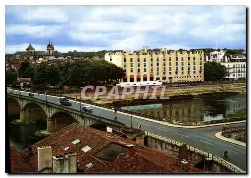 Moderne Karte Dax Landes vue generale et le Pont sur l'Adour