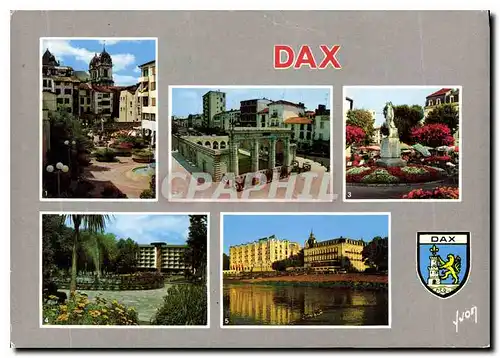 Moderne Karte Dax Landes Ville Thermale la place du Presidial la Fontaine Chaude Place Thiers la Potiniere et