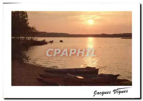 Moderne Karte Visage des Landes Soleil Couchant sur un etang Landais