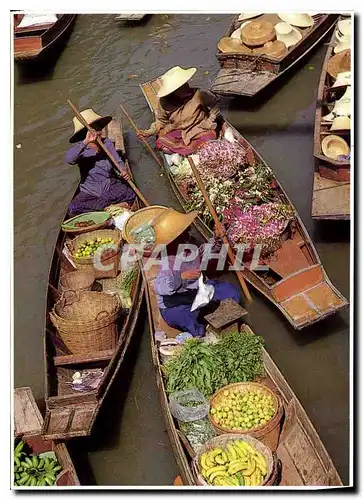 Moderne Karte Floating Market Villagers selling all sorts of produce paddie around the floathing market on the