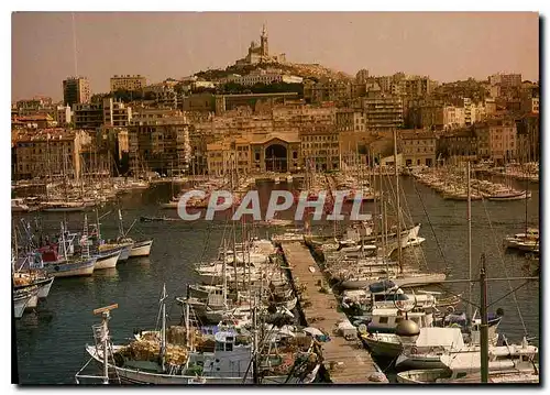 Cartes postales moderne Reflets de Provence Marseille B du R le Vieux Port le Theatre de la Criee Notre Dame de la Garde