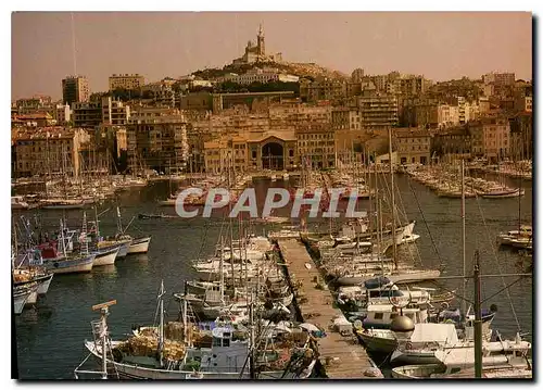 Moderne Karte Reflets de Provence Marseille B du R le Vieux Port le Theatre de la Criee Notre Dame de la Garde