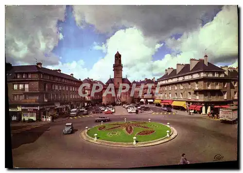 Cartes postales moderne Vire le Rond Point et la Porte de l'Horloge Tours jumelles XII S Belfroi XV S