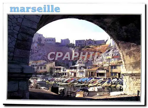 Moderne Karte Marseille Bouches du Rhone France le Vallon des Auffes