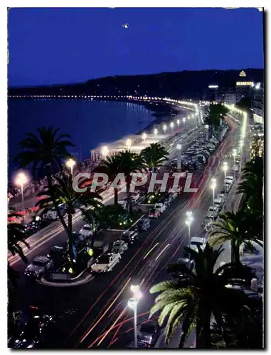 Moderne Karte Nice la Nuit Promenade des Anglais