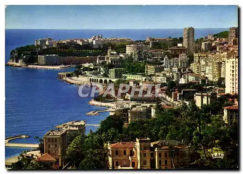 Cartes postales moderne Reflets de la Cote d'Azur Principaute de Monaco vue panoramique sur Monte Carlo et le Rocher