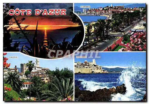 Cartes postales moderne Cote d'Azur Cannes Antibes Grasse