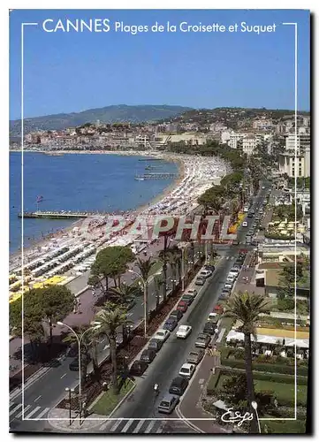 Cartes postales moderne La Cote d'Azur Cannes A M la Croisette les plages et le Suquet