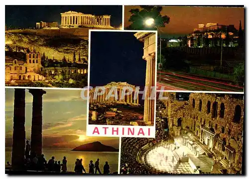 Cartes postales moderne Athenes la nuit