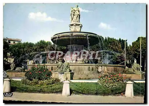 Moderne Karte Reflets de Provence Aix en Provence B du R la grande fontaine place de la Liberation Lion