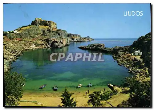 Cartes postales moderne Rhodes Lindos le port de Saint Paul