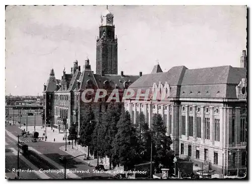 Moderne Karte Rotterdam Coolsingel Boulevard Stadhuis en Rostkantoor