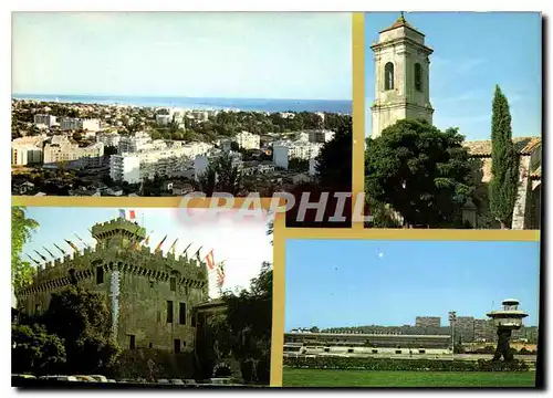 Cartes postales moderne Au soleil de la Cote d'Azur Cagnes Reflets de Cagnes vue generale l'hippodrome le chateau l'egli