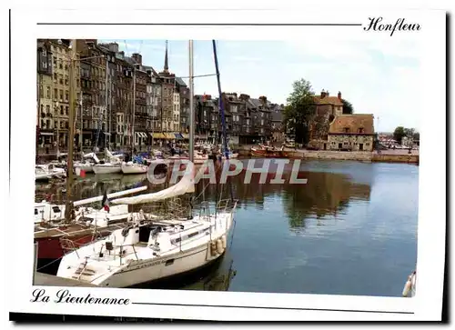 Moderne Karte La Cote Fleurie Honfleur Calvados la Lieutenance