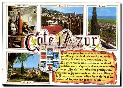 Cartes postales moderne La Cote d'Azur et son arriene pays