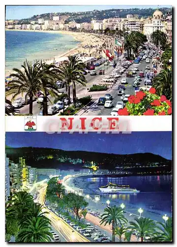 Cartes postales moderne Nice Cote d'Azur French Riviera Le Promenade des Anglais de jour et de nuit