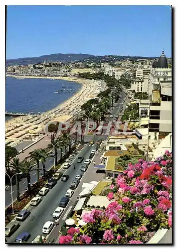 Moderne Karte Cote d'Azur French Riviera Cannes Alpes Maritimes La Croisette et les plages