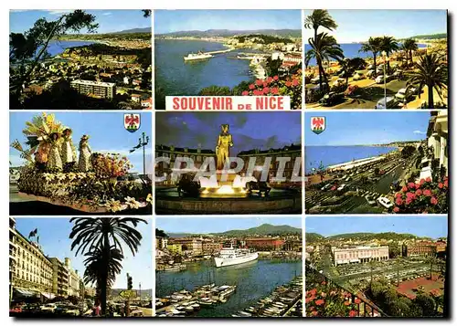 Cartes postales moderne La Cote d'Azur Nice Alpes Maritimes vue generale sur le Port Sortie de batheau la promenade des