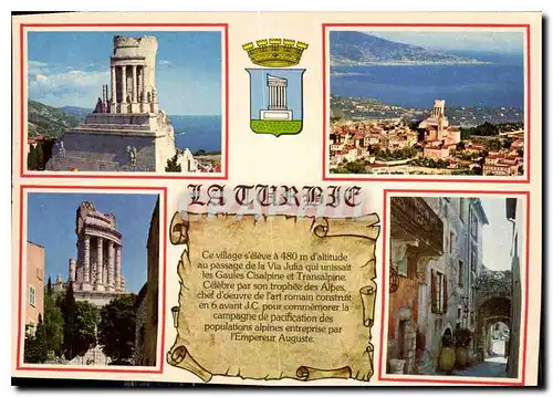 Moderne Karte La Cote d'Azur French Riviera La Turbie Alpes Maritimes Vestige de l'art romain