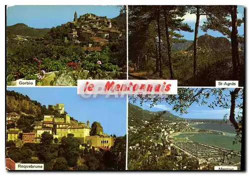 Cartes postales moderne La Cote d'Azur inoubliable le Mentonnais Garboi St Agnes Roquebrune Menton