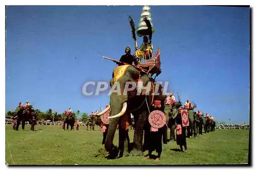 Cartes postales moderne The former glory of colourfully arrayes elephants goid into battle is reenacted during the annua