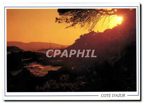 Cartes postales moderne La Cote d'Azur Coucher de soleil mediterraneen