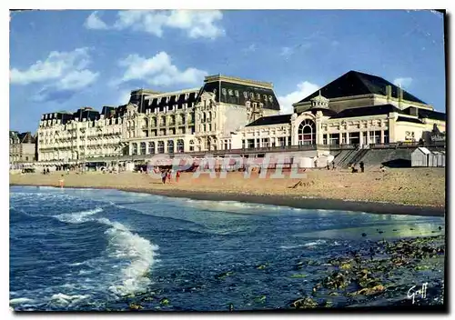 Cartes postales moderne En Normandie Cabourg Calvados Plage des Fleurs la plage le Casino et le Grand Hotel Cette statio