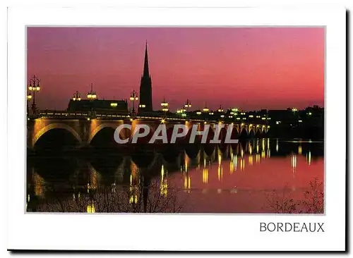 Moderne Karte Bordeaux Gironde Pont de Pierre ou Pont Napoleon