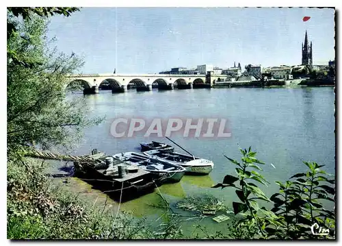 Moderne Karte La Gironde Touristique Libourne Le Pont sur la Dordogne