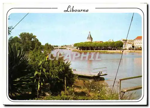 Cartes postales moderne Libourne vue sur la Dordogne et son confluent l'Isle