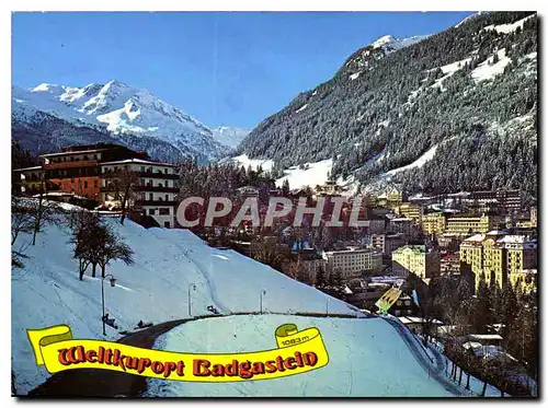 Moderne Karte Weltkurort und Wintersportplatz Blick vom Schillerhof auf Radhausberg und Schareck Land Salzburg