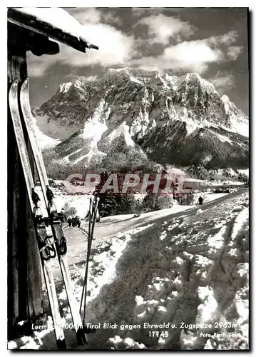 Cartes postales moderne Lerm Tirol Blick gegen Ehrwalr u Zugspitze Ski