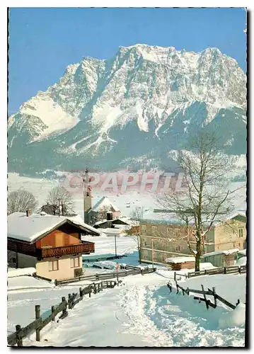 Cartes postales moderne Wintersportzplatz Lermoos Tirol mit Zugspitze