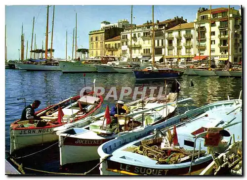 Moderne Karte Couleurs et lumiere de France La Cote d'Azur Cannes Alpes Maritimes un aspect du Port le Quai Su