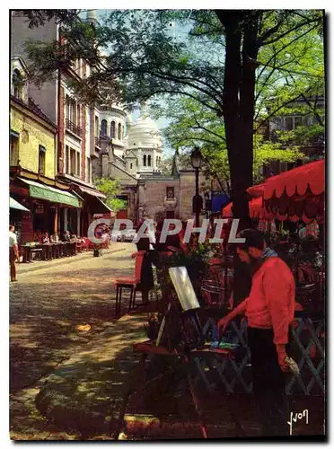 Moderne Karte Couleurs et lumiere de France Paris Montmartre Place du Tertre