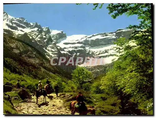 Cartes postales moderne Couleurs et lumiere de France Les Pyrenees Cirque de Gavarnie H P le Sentier du Cirque