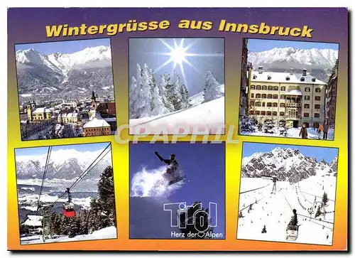 Cartes postales moderne Innsbruck mit Blick zur Nordkette Winterzauber in den Bergen Innsbruck Goldenes Dacht Patscherko