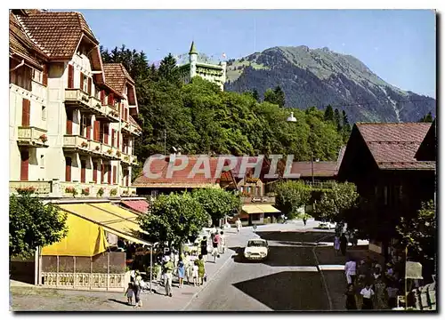 Cartes postales moderne Gastaad mit Wasserngrat Hotel National und Palace Hotel
