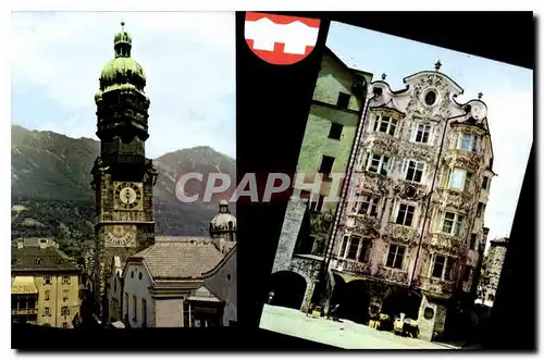 Moderne Karte Innsbruck Stadtturm und Helblinghaus