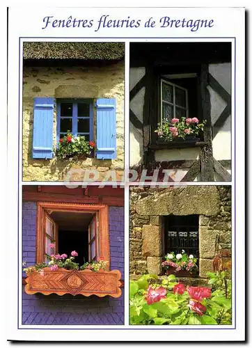 Cartes postales moderne Fenetres fleuries de Bretagne