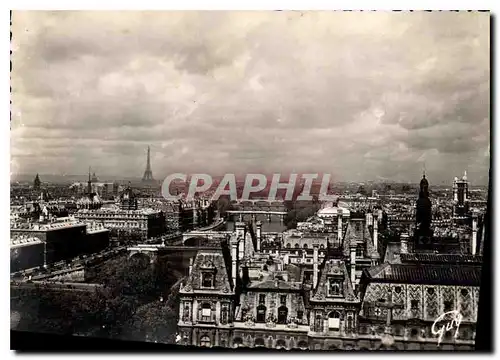 Cartes postales moderne Paris et ses Merveilles la perspective des sept ponts au premier plan l'Hotel de Ville de gauche