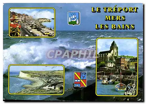 Cartes postales moderne Le Treport Mers le quai Francois I Vue generale l'Eglise Saint Jacques