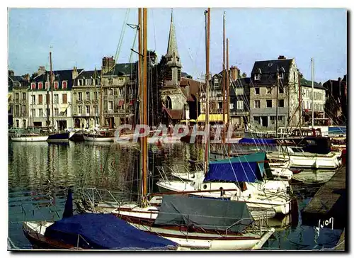 Cartes postales moderne Couleurs et Lumiere de France Honfleur Calvados le Bassin et le Quai Saint Etienne Bateaux