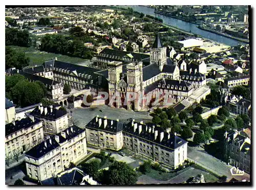 Moderne Karte Caen Calvados Vue aerienne L'Abbaye aux Dames
